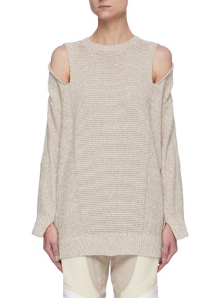 Main View - Click To Enlarge - STELLA MCCARTNEY - Sleeve Patchwork Shoulder Cutout Sweater