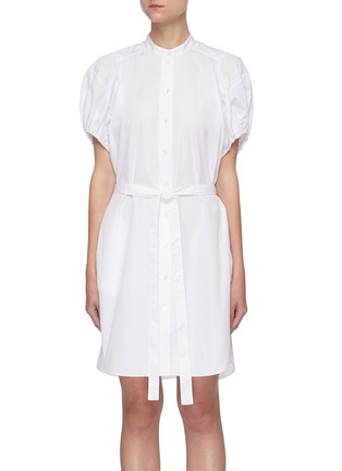 Main View - Click To Enlarge - STELLA MCCARTNEY - 'Anastasia' belted organic cotton-poplin mini shirt dress