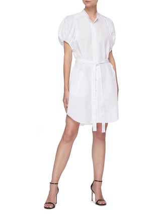 Figure View - Click To Enlarge - STELLA MCCARTNEY - 'Anastasia' belted organic cotton-poplin mini shirt dress