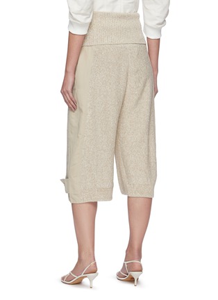 Back View - Click To Enlarge - STELLA MCCARTNEY - Contrast Side Panel Foldover Waist Wide Leg Shorts