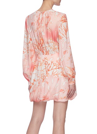 Back View - Click To Enlarge - STELLA MCCARTNEY - 'Amanda' coral print silk dress