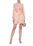 Figure View - Click To Enlarge - STELLA MCCARTNEY - 'Amanda' coral print silk dress