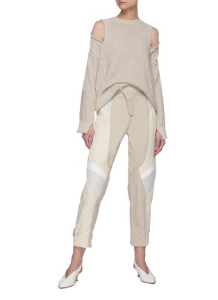 Figure View - Click To Enlarge - STELLA MCCARTNEY - 'Brooke' Side Belt Detail Panelled Crop Pants