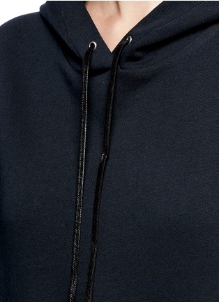 Detail View - Click To Enlarge - 3.1 PHILLIP LIM - Pinstripe shirttail hem cotton hoodie