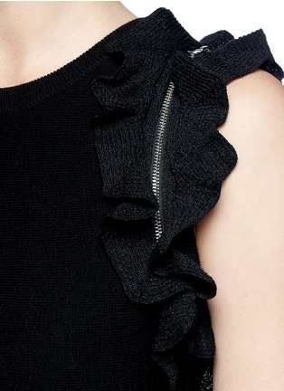 Detail View - Click To Enlarge - 3.1 PHILLIP LIM - Detachable ruffle sleeve dense knit cropped dress