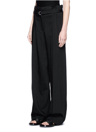 Front View - Click To Enlarge - 3.1 PHILLIP LIM - Belted paperbag waist wide leg pants