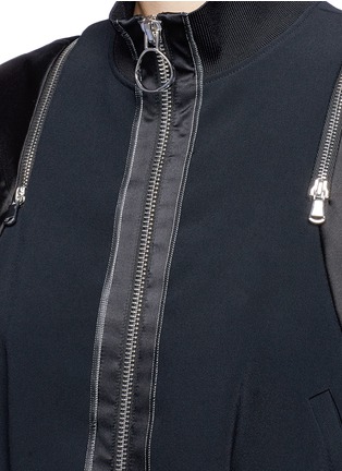 Detail View - Click To Enlarge - 3.1 PHILLIP LIM - Ruched satin zip sleeve crepe jacket