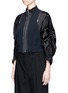 Front View - Click To Enlarge - 3.1 PHILLIP LIM - Ruched satin zip sleeve crepe jacket