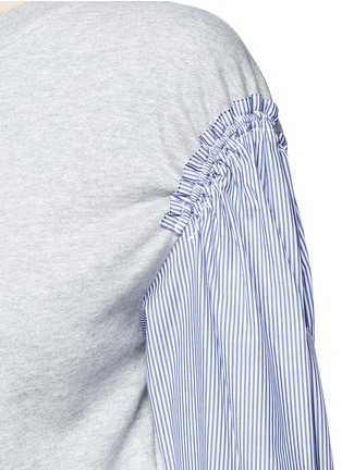 Detail View - Click To Enlarge - 3.1 PHILLIP LIM - Pinstripe sleeve French terry sweatshirt