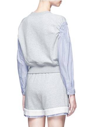 Back View - Click To Enlarge - 3.1 PHILLIP LIM - Pinstripe sleeve French terry sweatshirt