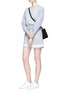 Figure View - Click To Enlarge - 3.1 PHILLIP LIM - Stripe poplin trim French terry shorts