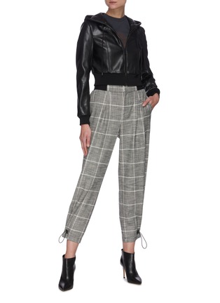 Figure View - Click To Enlarge - ALICE & OLIVIA - HELENE' Retractable Hem Check Pants