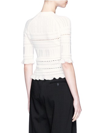 Back View - Click To Enlarge - 3.1 PHILLIP LIM - Ruffle trim pointelle lace sweater