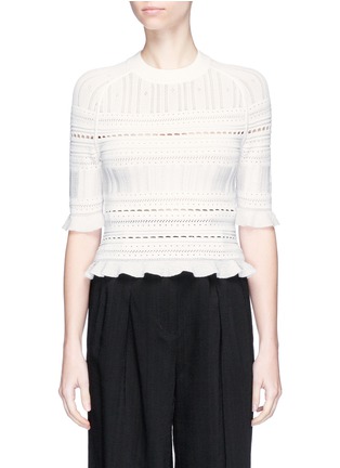 Main View - Click To Enlarge - 3.1 PHILLIP LIM - Ruffle trim pointelle lace sweater