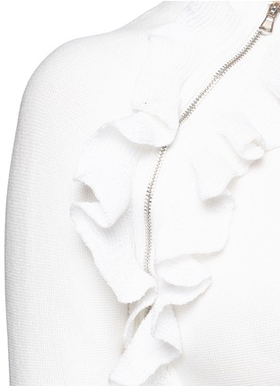 Detail View - Click To Enlarge - 3.1 PHILLIP LIM - Ruffle zip trim dense knit sweater