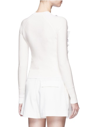 Back View - Click To Enlarge - 3.1 PHILLIP LIM - Ruffle zip trim dense knit sweater