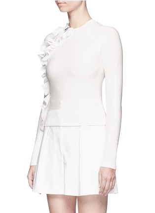 Front View - Click To Enlarge - 3.1 PHILLIP LIM - Ruffle zip trim dense knit sweater