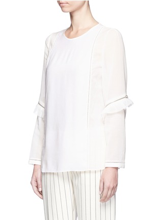 Front View - Click To Enlarge - 3.1 PHILLIP LIM - Ruffle zip sleeve blouse