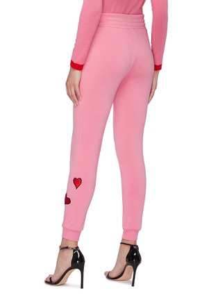 Back View - Click To Enlarge - ALICE & OLIVIA - Shavon' Embroidered Heart Motif Sweatpants