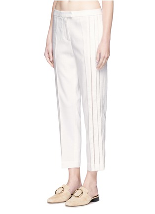 Front View - Click To Enlarge - 3.1 PHILLIP LIM - Crochet stripe cropped tailored pants