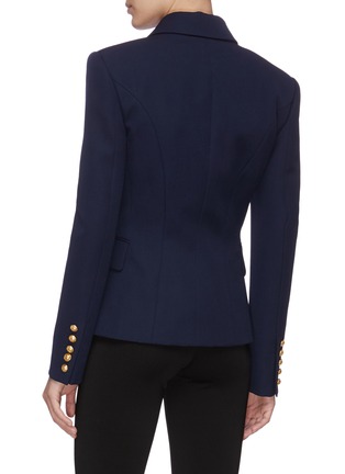 Back View - Click To Enlarge - BALMAIN - Branded Button Double Breast Wool Blazer
