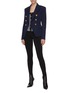 Figure View - Click To Enlarge - BALMAIN - Branded Button Double Breast Wool Blazer