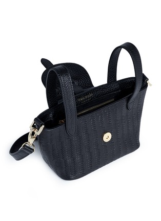  - 71172 - 'Thela Micro Mini' woven effect leather crossbody bag