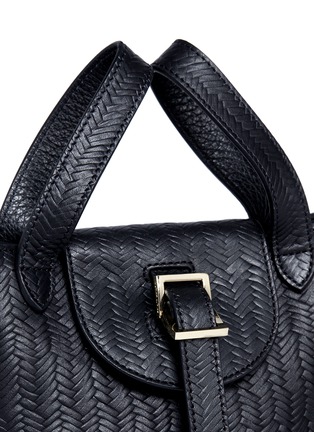  - 71172 - 'Thela Micro Mini' woven effect leather crossbody bag