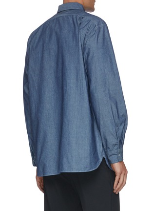 Back View - Click To Enlarge - NANAMICA - Spread Collar Patch Pocket Chambray Shirt