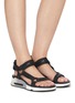 Figure View - Click To Enlarge - ASH - Led' double band air sole velcro sandals