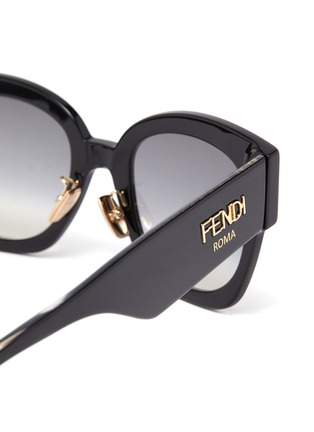 Detail View - Click To Enlarge - FENDI - Square acetate frame logo embellished sunglasses