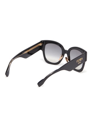 Figure View - Click To Enlarge - FENDI - Square acetate frame logo embellished sunglasses