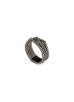 Main View - Click To Enlarge - REPOSSI - Antifer' diamond black gold four-band ring