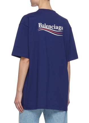 Back View - Click To Enlarge - BALENCIAGA - Logo Print Cotton T-shirt