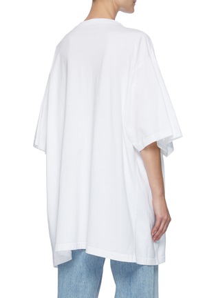 Back View - Click To Enlarge - BALENCIAGA - Earth Print Double Layer Cotton T-shirt