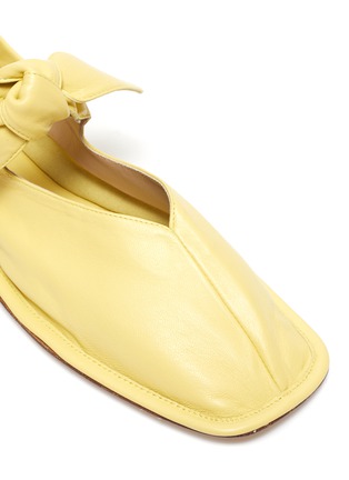 Detail View - Click To Enlarge - HEREU - 'Llasda' Front Knot Detail Leather Ballet Flats