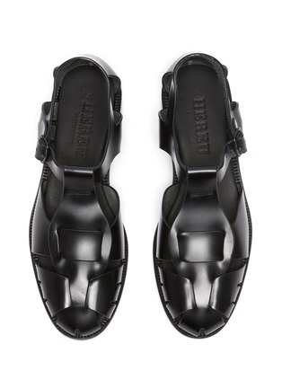 Detail View - Click To Enlarge - HEREU - 'Pesca' Interlocking Panel Buckle Strap Leather Sandals
