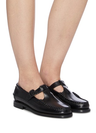 Figure View - Click To Enlarge - HEREU - 'Alber' Leather T-bar Loafers