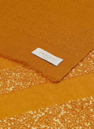 Detail View - Click To Enlarge - JANAVI - Sequin Embellished Stripe Cashmere Silk Blend Scarf