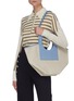 Front View - Click To Enlarge - HEREU - Cala' Circular Leather Handle Small Canvas Tote