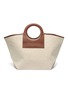Main View - Click To Enlarge - HEREU - 'Cala' Leather Top Handle Oversize Canvas Tote