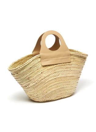 Detail View - Click To Enlarge - HEREU - Cabas' Circular Leather Handle Straw Tote