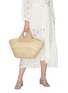 Figure View - Click To Enlarge - HEREU - Cabas' Circular Leather Handle Straw Tote