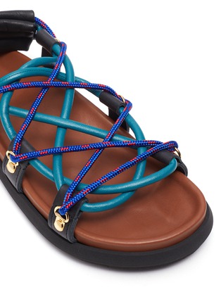 Detail View - Click To Enlarge - SACAI - Drawcord Interweb Lace Up Sandals