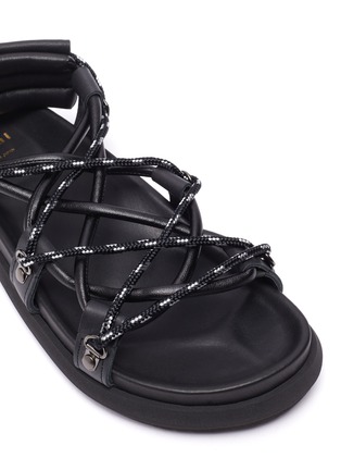 Detail View - Click To Enlarge - SACAI - Drawcord Interweb Lace Up Sandals