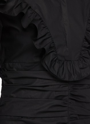 Detail View - Click To Enlarge - PHILOSOPHY DI LORENZO SERAFINI - Puff Sleeve Ruffle Collar Ruch Mini Dress