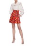 Figure View - Click To Enlarge - PHILOSOPHY DI LORENZO SERAFINI - Floral Print Pleat Cotton Mini Skirt