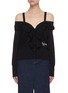 Main View - Click To Enlarge - PHILOSOPHY DI LORENZO SERAFINI - Ruffle Off Shoulder Logo Embroidered Top