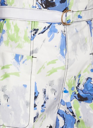  - PHILOSOPHY DI LORENZO SERAFINI - Floral Print Belted High Rise Cotton Shorts