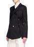Front View - Click To Enlarge - PROENZA SCHOULER - Double breasted jacquard wrap blazer